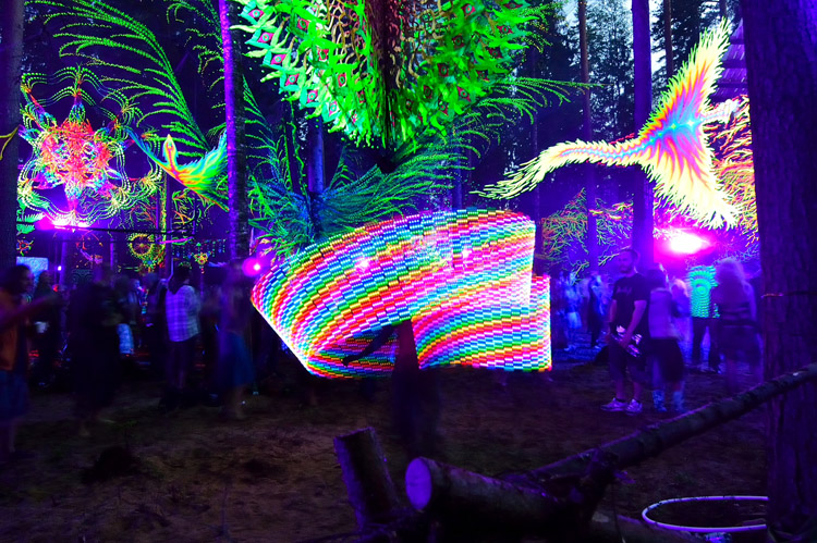 Psytrance scene in Finland. Magical forest parties in the nightless summer nights